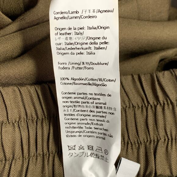 LOEWE Size 4 Green Olive Silk Elastic Waistband Asymmetrical Hem Skirt - Picture 5 of 8